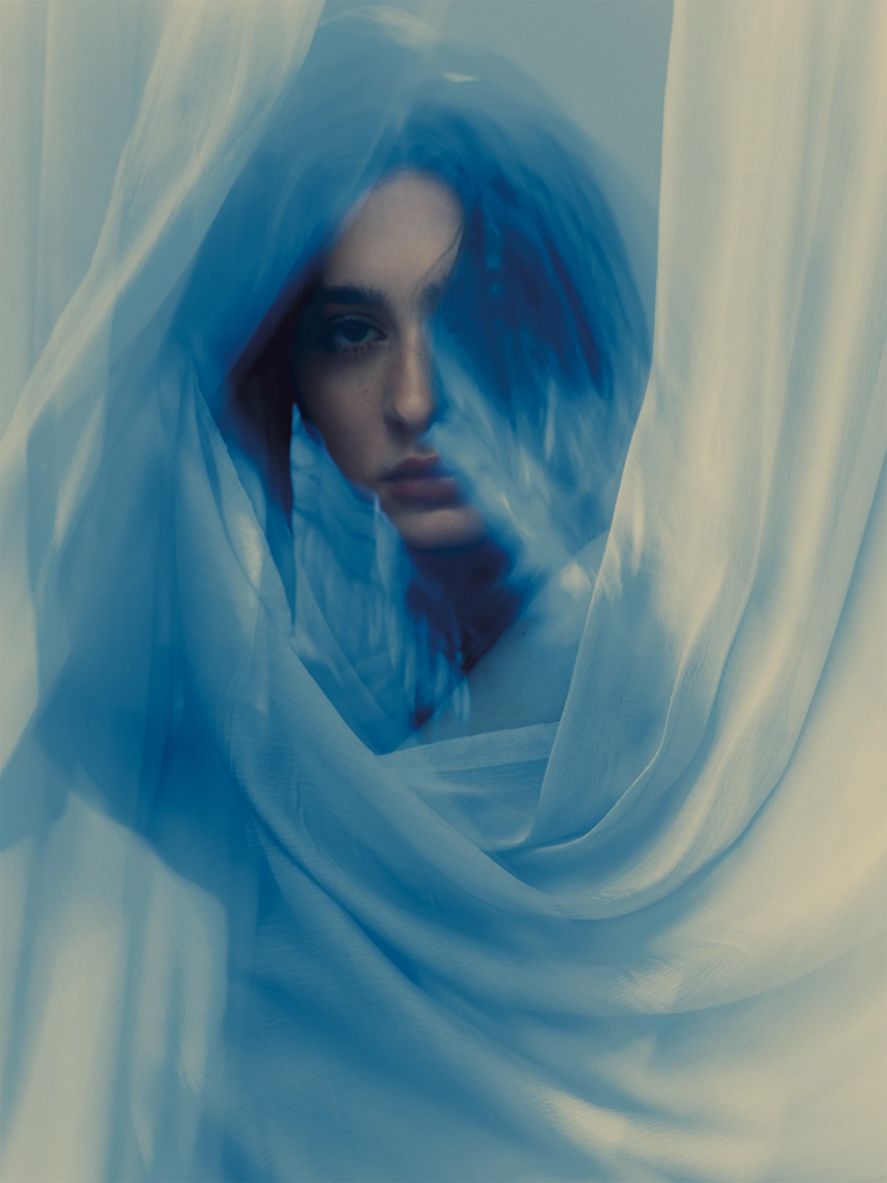 Veiled editorial fashion photography frame 06