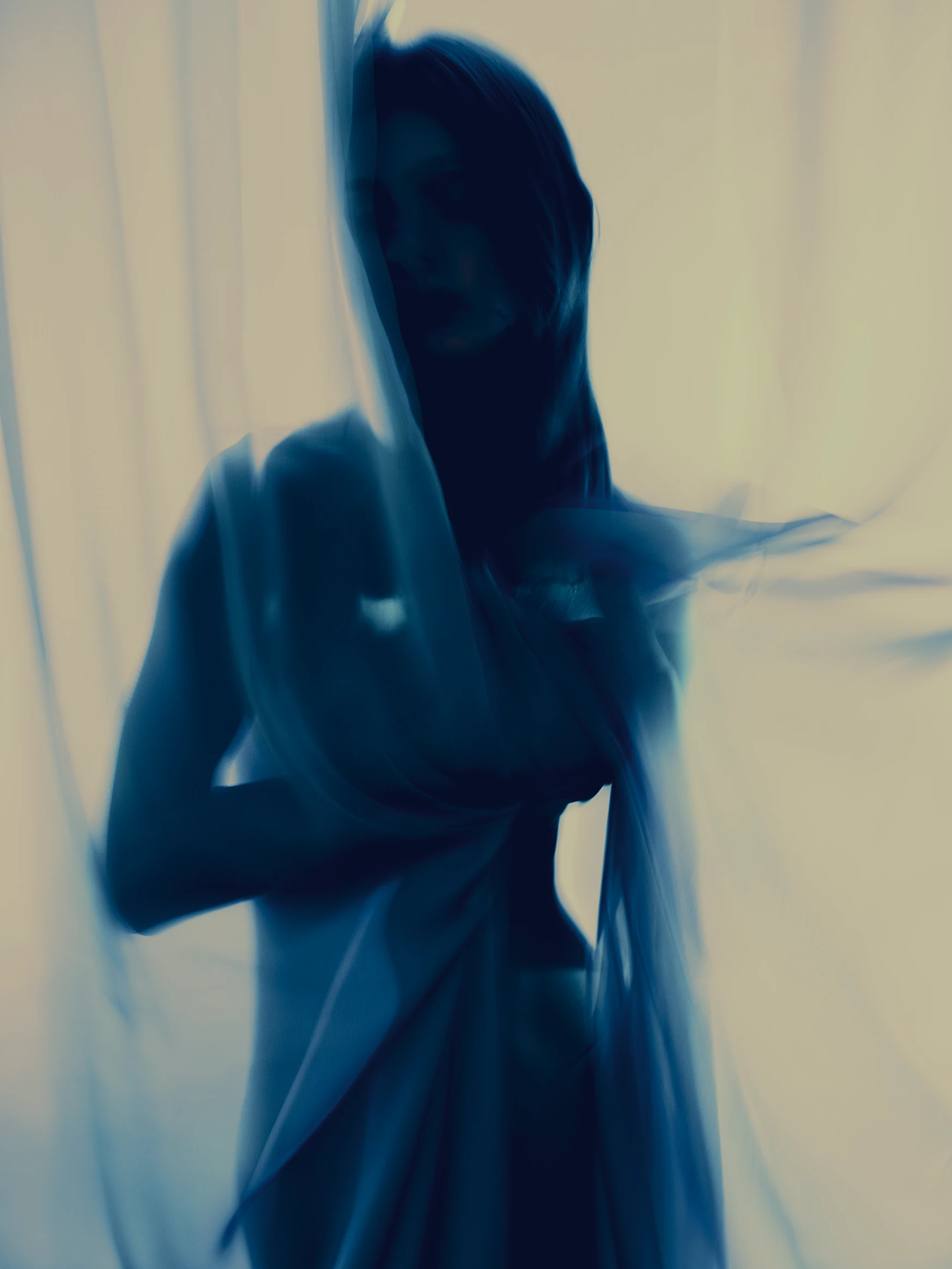 Veiled editorial fashion photography frame 07